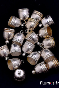 Embout - longeur 13 mm, Ø 8 mm, trou 2 mm - argenté